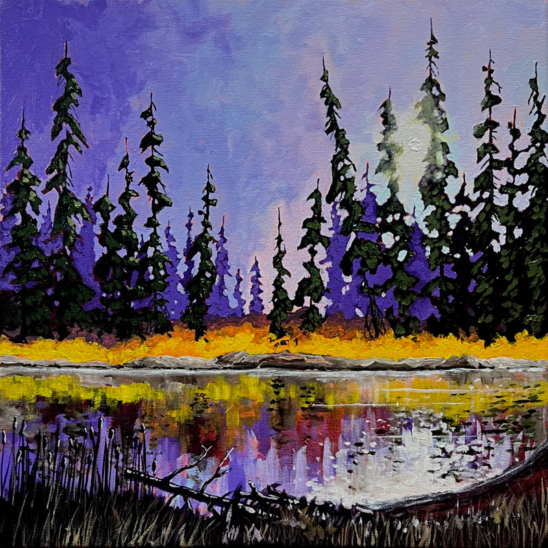 Daybreak on a Cool Clear Morning, acrylic painting by Canadian landscape artist, JIm White